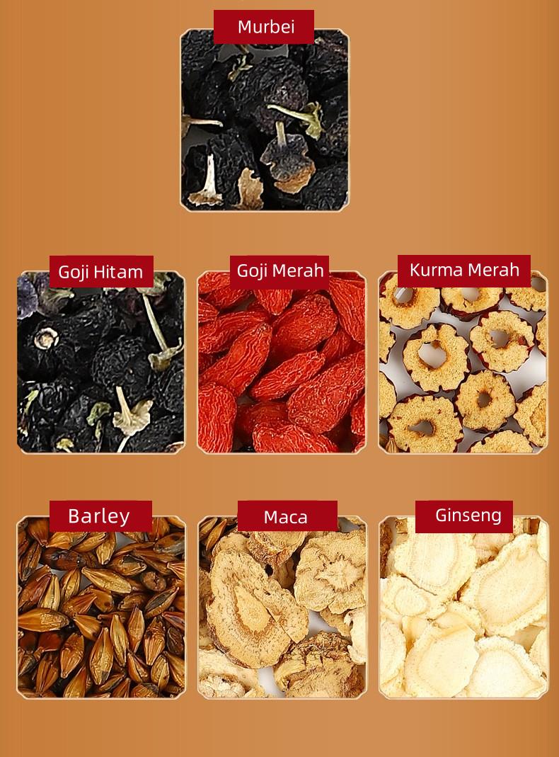 【BONUS BOTOL】Teh Herbal Pria Ginseng Murbei Maca Goji – Vitalitas Kuat, Energi Penuh Setiap Hari! 【BONUS BOTOL】Teh Herbal Pria Ginseng Murbei Maca Goji – Vitalitas Kuat, Energi Penuh Setiap Hari!