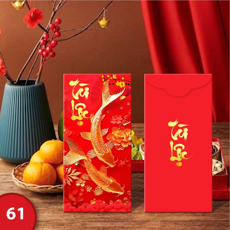 Sỉ 100 Bao lì xì đỏ phát tài phát lộc new year (Chọn Mẫu)