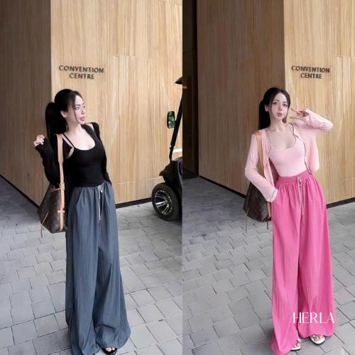 Set đồ nữ 3 Món Áo Khoác Cadigan + đồ nữ áo hai dây+ quần ống rộng lưng cao thời trang phong cách Hàn Quốc