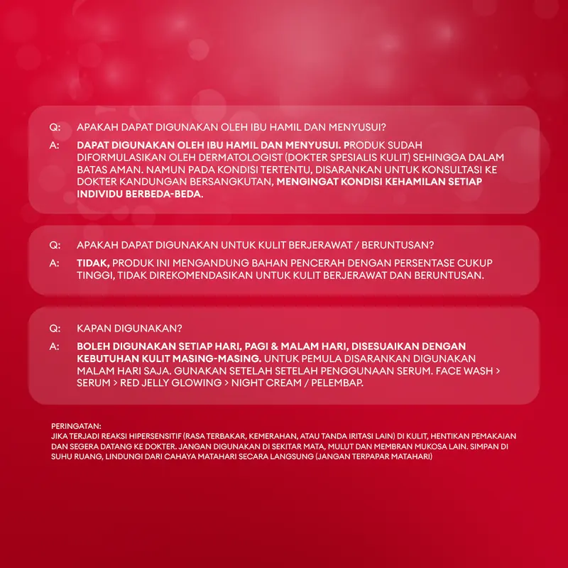 [Free Pump Day Cream 10gr] KYMM SKIN Red Jelly Glowing Whitening Booster | Perawatan Booster Lebih Cepat Pelembab Mencerahkan Pencerah Kulit Kusam, Flek, Tanda Penuaan Wajah Noda Hitam Anti Aging | Tranexamic, Vit C, Glutathione, Niacinamide 2