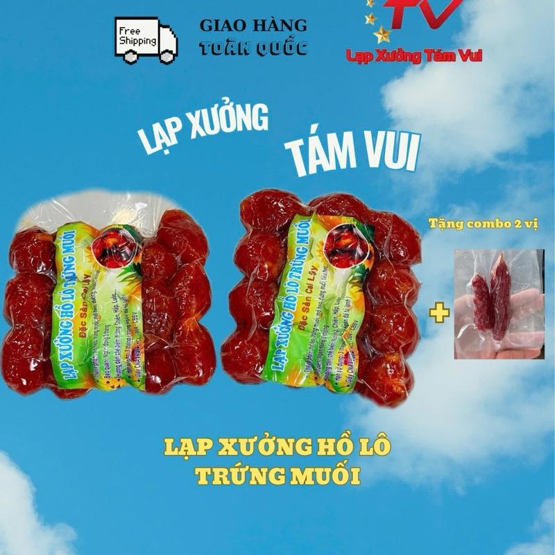  1kg LẠP XƯỞNG HỒ LÔ TRỨNG MUỐI SẤY DẺO + đóng gói hút chân không 1kg 2 túi loại cao cấp  TẶNG KÈM   :combo 2 vị dùng thử. 