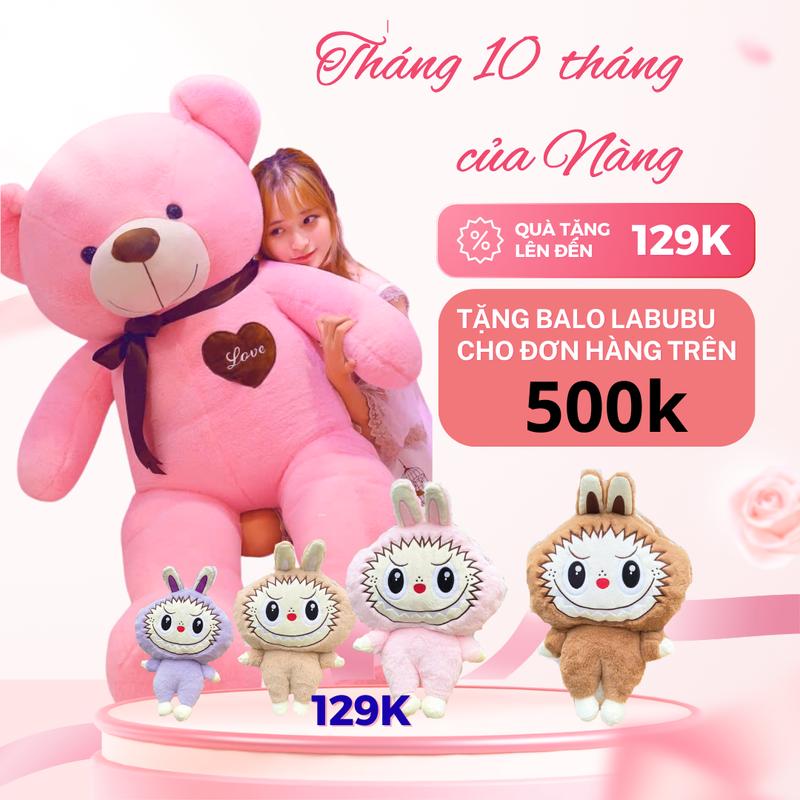 Gấu bông teddy cao cấp ngực trái tim. thú nhồi bông teddy siêu to khổng lồ.  bông to  cao cấp(TẶNG BALO CHO ĐƠN HÀNG TRÊN 500K)