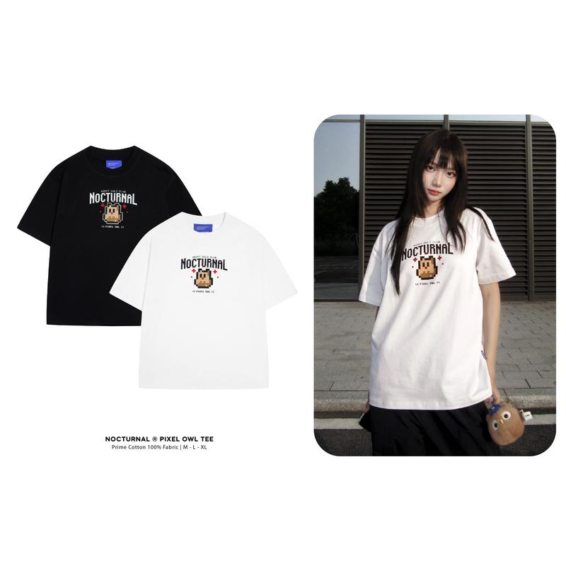 Áo Thun In Form Oversized NOCTURNAL Pixel Owl Tee Prime Cotton 100% Nam Nữ Unisex Localbrand