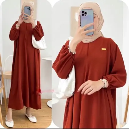 IR GAMIS CRINKEL JUMBO LD 120 DRESS CRINKEL Dress Midi Dress Kringkel Airflo Termurah Viral 2025 5