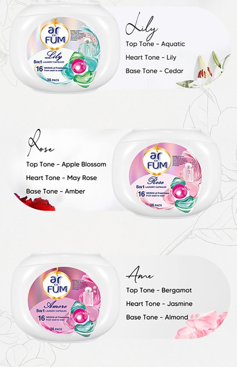 Product Introduction of ar Fum 5in1 Laundry Capsules - 42pcs x 3 Boxes 21