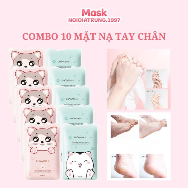 [ Combo 10 Miếng ] Mặt Nạ Dưỡng Ẩm, Dưỡng Sáng Mềm Mịn Da Tay Da Chân Chongzi Miếng Ủ Chân