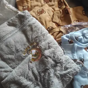 Handuk Bayi / Handuk Bayi Bahan Muslin/ Handuk Anak / Handuk Gambar Bayi 60*120cm Anak-Anak