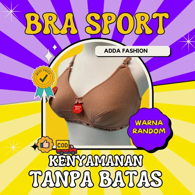 Paket Bundling Celana Dalam & Bra Sport Winalin - 3+3 Pcs Katun Adem, Size M-XXXXL (36-42) CD celana  dalawa  cewek 7