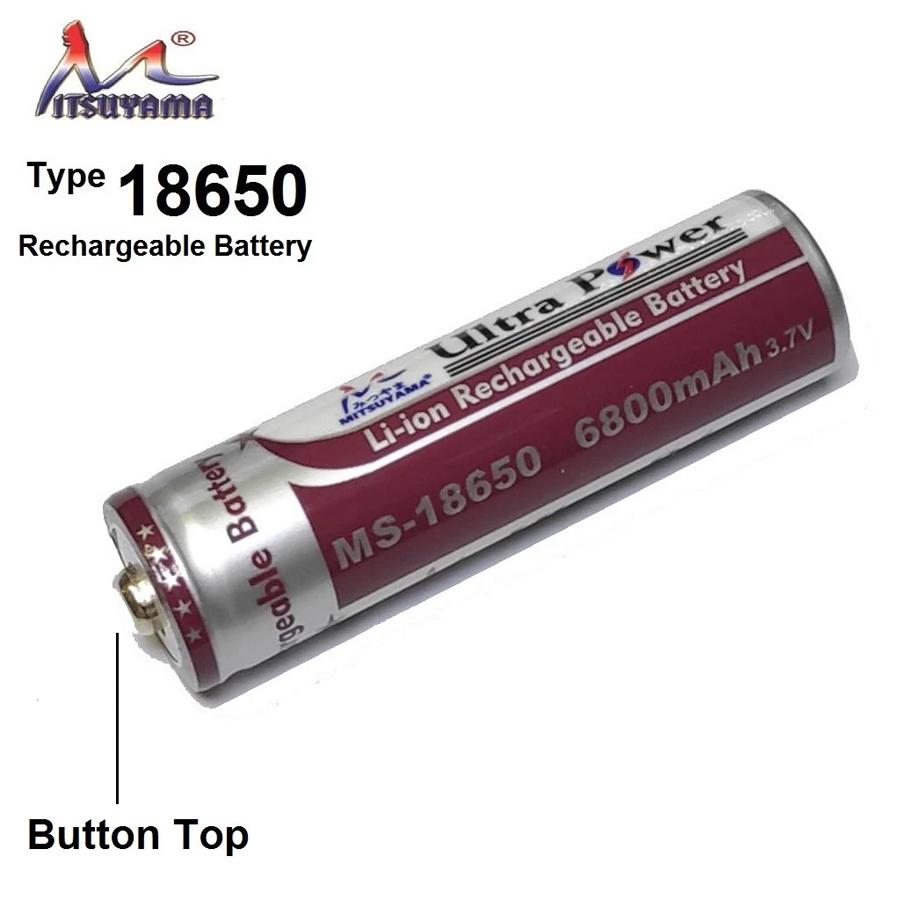 Mitsuyama Baterai MS-18650 6800mAh 3.7V Ultra Power Li-ion Rechargeable Battery untuk Senter Police Swat & Headlamp