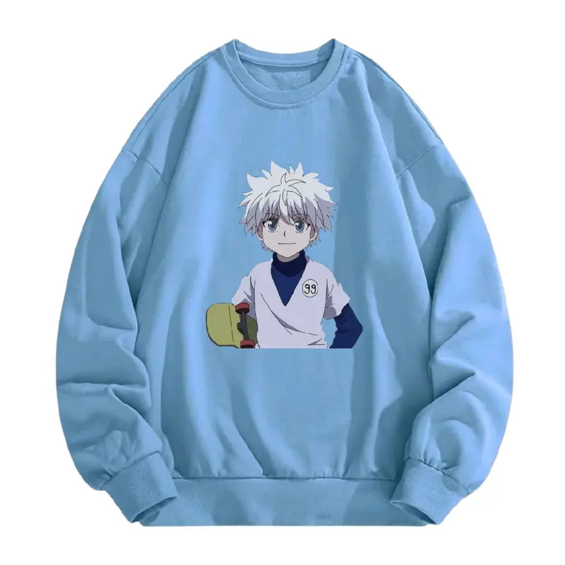 Sweater Basic kilua sketbor Crewneck Fleece Anak Usia 5-15 Tahun untuk Cewe dan Cowok - Fashion 3