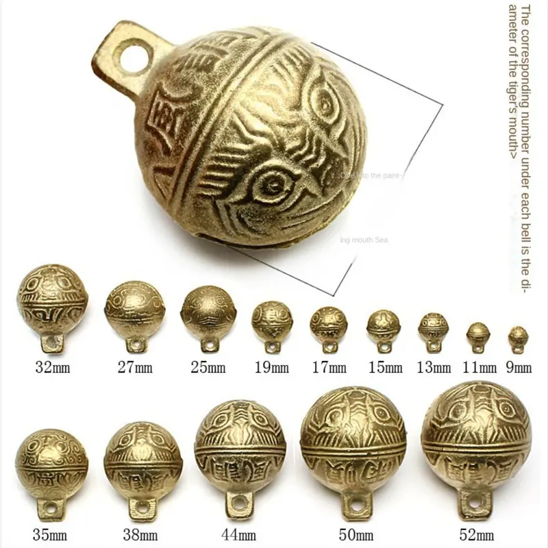 Chuông Vòng Cổ Chó Cổ Điển Đáng Yêu, Chuông Đồng, Có Kích Thước 11mm, 14mm, 18mm, 20mm, 53mm, Chuông Thủ Công, Chuông Đồng Mini 2