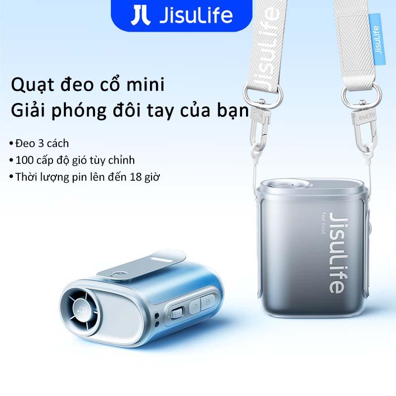 【JisuLife Quạt đeo cổ life5 Quạt Mini Đeo Cổ/Pinggang Nhẹ, 100 Mức Gió Mạnh, Hoạt Động Lên Đến 16 Giờ, Giải Phóng Tay, Có Thể Cầm Tay, Treo Cổ & Treo Eo, Pin Lớn 4500mAh, Phù Hợp Cho Thể Thao & Ngoài Trời.