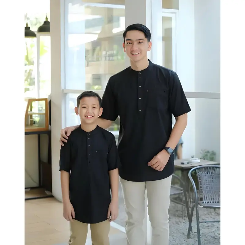 BAJU KOKO COUPLE AYAH DAN ANAK BAJU MUSLIM KOKO POLOS MASA KINI 2