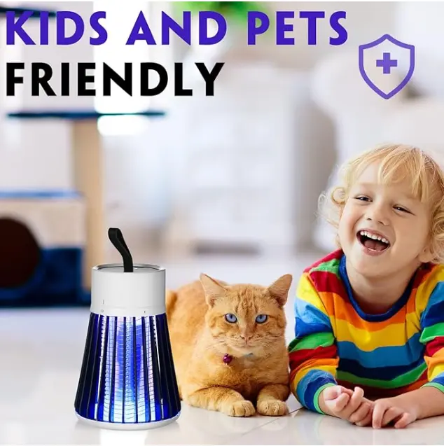 【SG READY STOCK】RICHMENT Indoor Electric Insect Killer & Outdoor Fly Zapper - Mosquito Net - LED Fly Zapper & Violet - light Portable Camping Mosquito Repellent with 6 - hour Battery Life and Safety Grid