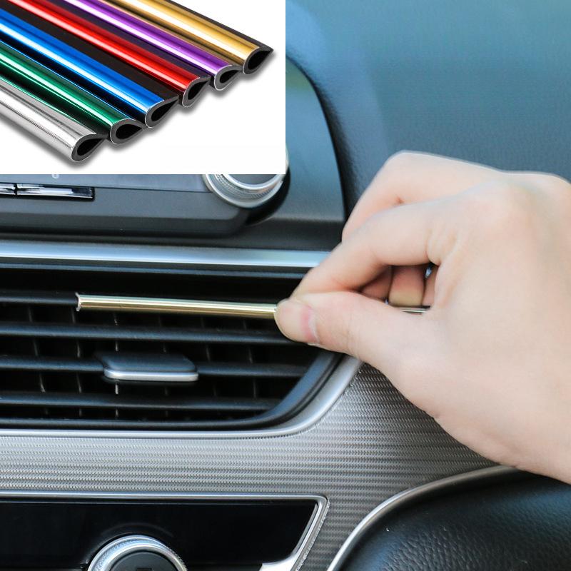 Product Introduction of 10PCS/Automobile Air Conditioning Outlet Decoration Strip Creative Clip Modified Interior Decoration Supplies U Type Electroplating Bright Strip Color Universal 6