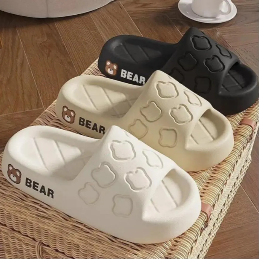 Nam và nữ ở nhà Dép nữ dễ thương Dép phòng tắm chống trượt Dép bền Slipper Nhung DéP Đồng