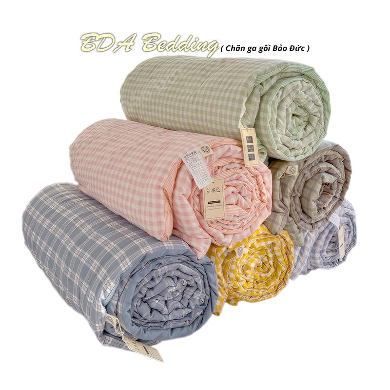chăn đũi mùa hè, chăn kẻ Basic xơ đũi đậu nành Chăn ga gối Bảo Đức chan  xoduidaunanh