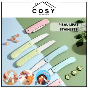 COSY Pisau Buah Lipat Keramik Gagang Plastik / Pisau Portable Dapur Lipat Stainless Multifungsi Kitchenware