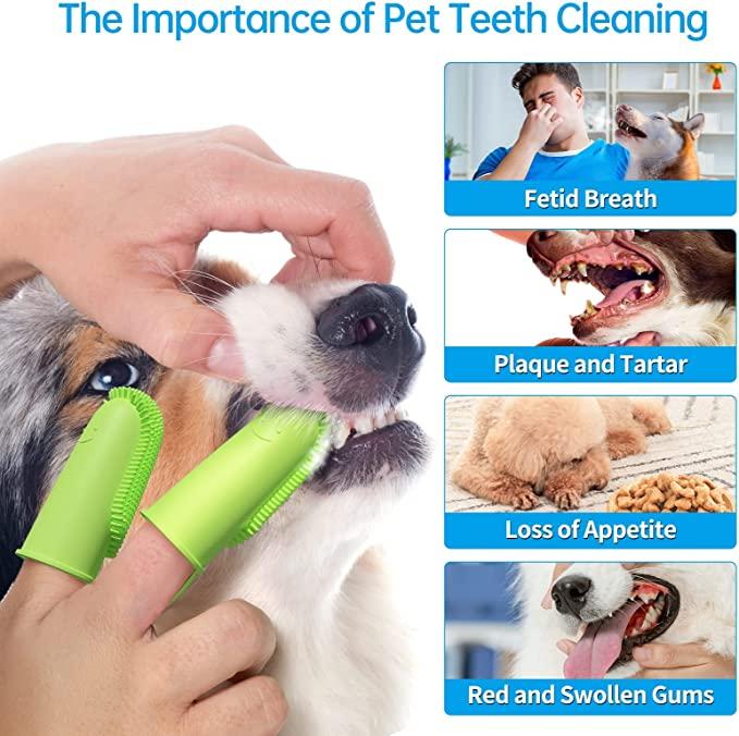 Product Introduction of Pet Double-Finger Toothbrush 135º Surround Bristles for Easy Teeth Cleaning Dental Care for Puppies Cats Small Pets 9