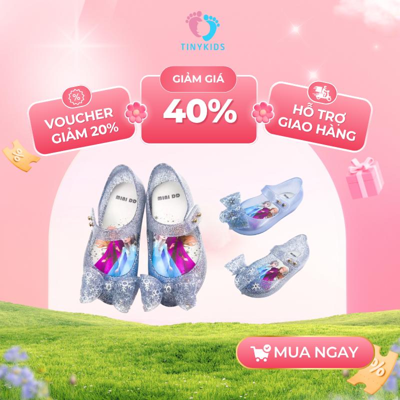  Mini DD Giày Búp Bê Công Chúa Elsa Dễ Thương Chất Liệu Nhựa Thơm Mềm Êm Chân Tất Cả Các Bé Gái 1-8 Tuổi Đều Mê  MS05 Dép xăng đan Mũi tròn Cho Bé shondo  hồng guốc cho 
