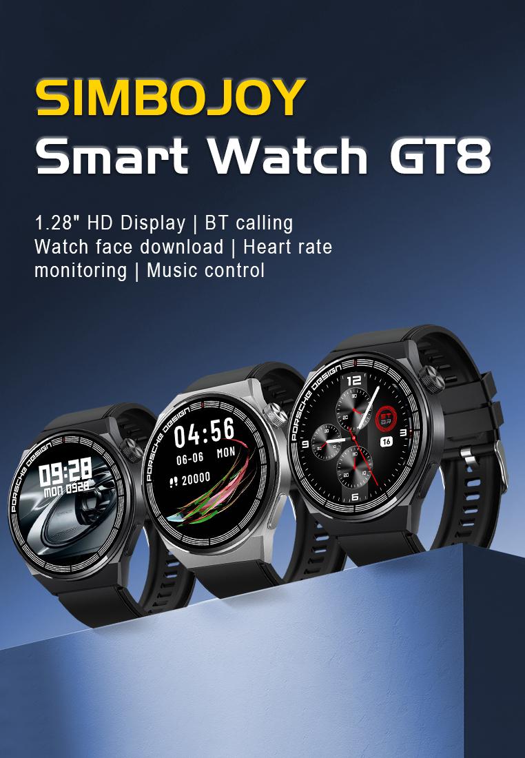 Product Introduction of Simbojoy SmartWatch GT8 Anti Air Original Layar Terang 1.28''Pemantauan Tidur Alat pengukur langkah Jam Pintar  ZN025 1