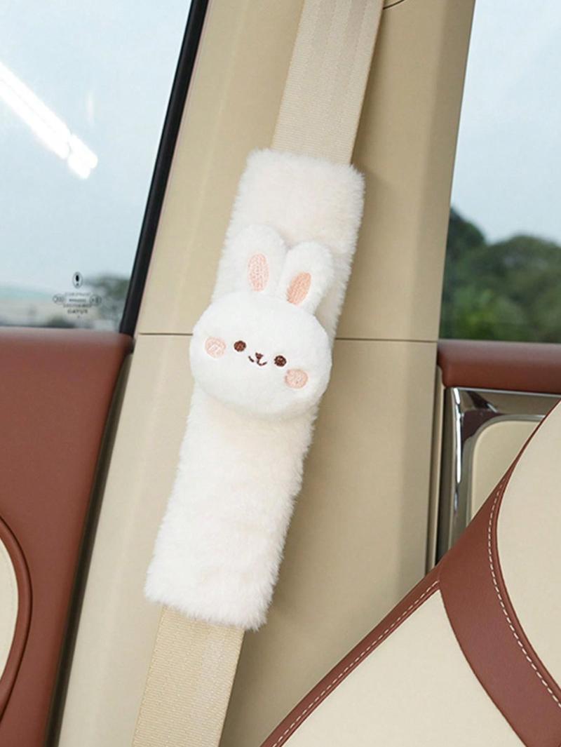 Product Introduction of 2-piece set Cute Cartoon Car Seat Belt Shoulder Protection Plush Bear Rabbit Car Anti Lock Shoulder Cover All Year Round 4