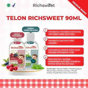 Richsweet Minyak Telon Plus 90ml Minyak Telon Bayi Baby RIch Berry Greentea