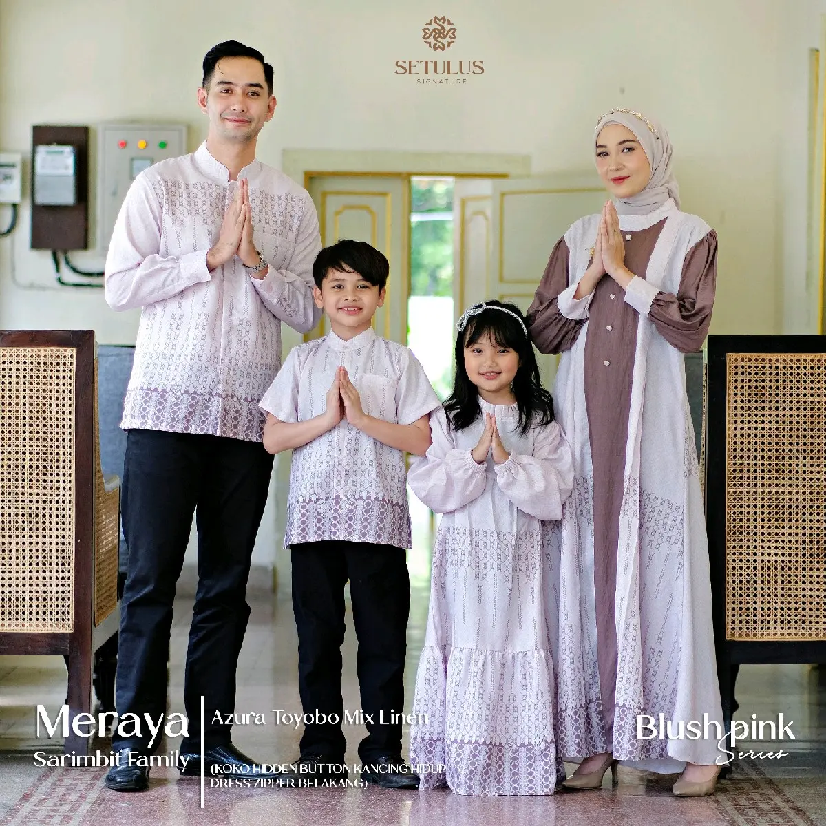 SET COUPLE LEBARAN KELUARGA SILK PREMIUM QUALITY ORI SETULUS SIGNATURE