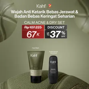 [KAHF BUNDLE 2IN1 PAKET PERAWATAN DAILY USE ESSENTIALS : WAJAH BEBAS KUSAM & BADAN BEBAS KERINGAT SEHARIAN] Paket Personal Care (Face Wash + Deodorant) - Suitable for Daily Use
