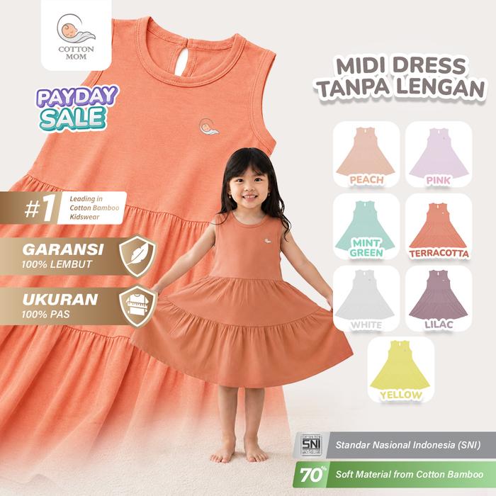 midi dress tanpa lengan Gaun Stella McCartney Warna Merah ELLEPTYLTD Gaun Midi/Maksi - AIR SPACE