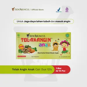 Tolak Angin Anak Cair Herbal 1 Box Isi 12 Sachet - Masuk Angin Perut Kembung Mual