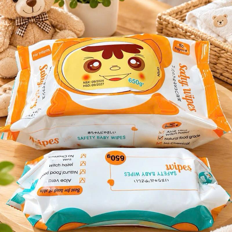 (KHÔNG NẮP)Combo 10 gói khăn ướt baby ruby an toàn tiện lợi