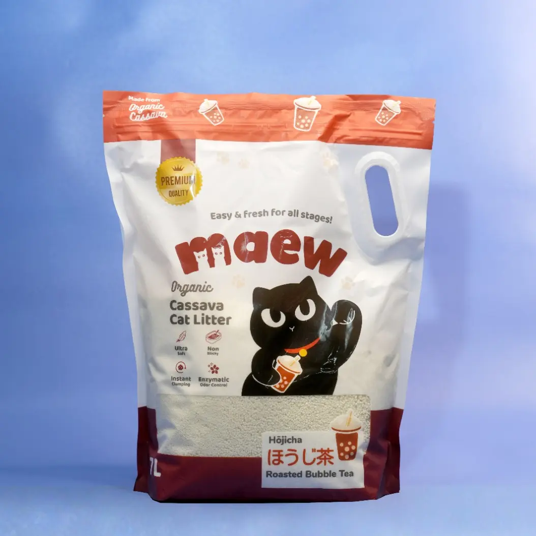 MAEW ORGANIC CASSAVA CAT LITTER - PASIR KUCING ORGANIK SUPER PREMIUM DARI SINGKONG Ultra Soft Non Sticky Eco Friendly Instant Clumping Enzymatic Odor Control Dust Free