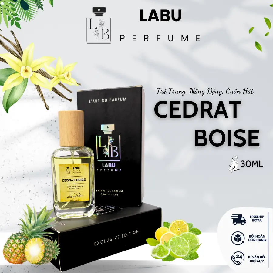 Cedrat Boise Nước Hoa Thanh Lịch Tươi Mới Năng Động Dành Cho Nam Giới Dạng Xịt Thơm 30ml