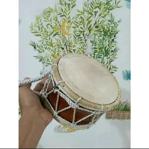 Keprak Tung Marawis Banjari Kayu Mahogani Mahoni Alat Musik Marawis Batik Natural Tahan Lama Suara Jernih Kualitas Terbaik dengan Motif Lukis Batik dan Tali Alpine