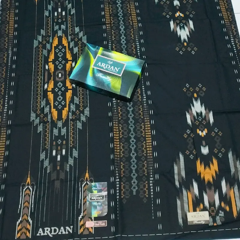 Sarung Ardan Family Gold Quality Terbaru untuk Pria Muslim Dewasa - Hitam printing 8