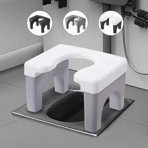 Dudukan Toilet Jongkok Plastik Anti Selip Tebal Hitam Desain Ergonomis Nyaman Bahan Non-Slip Cocok untuk Pasien Ibu Hamil dan Orang Tua Portable Ringan Beban Maksimal 200kg