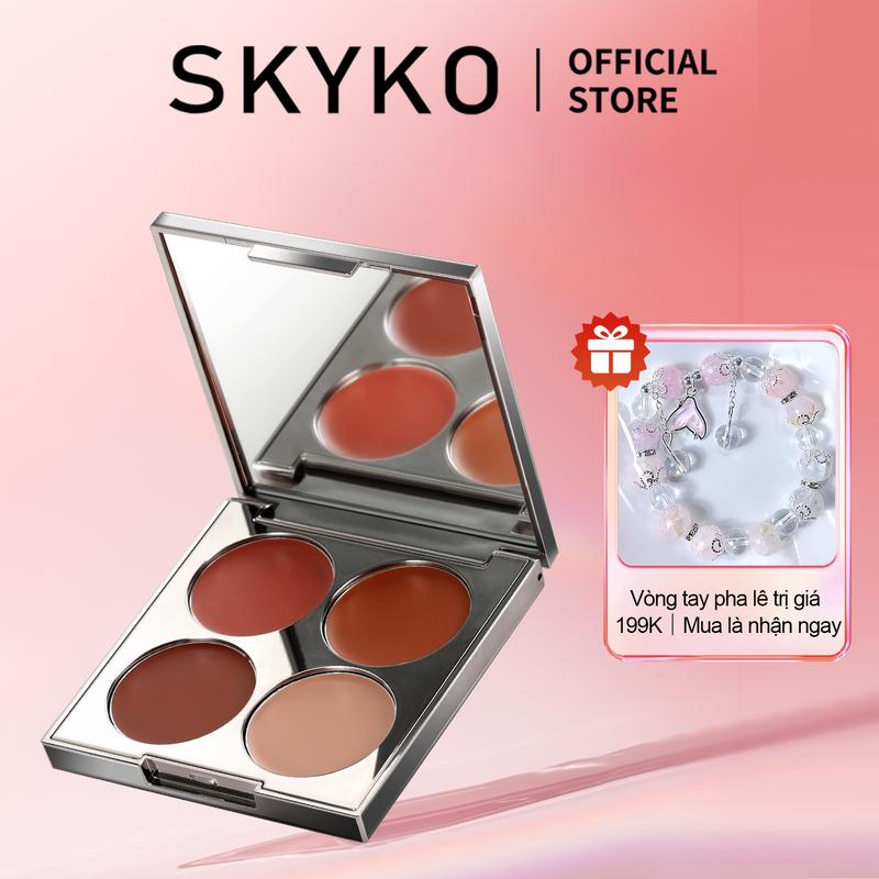 Bảng Phấn Má Hồng Dạng Kem Skyko 4 Màu Trang Điểm Mặt Phấn Má Hồng