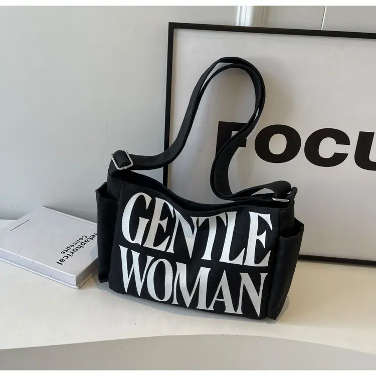 Canvas bag for women in 2024, new fashion, large capacity, multi-purpose backpack, student commuting, crossbody tote bag