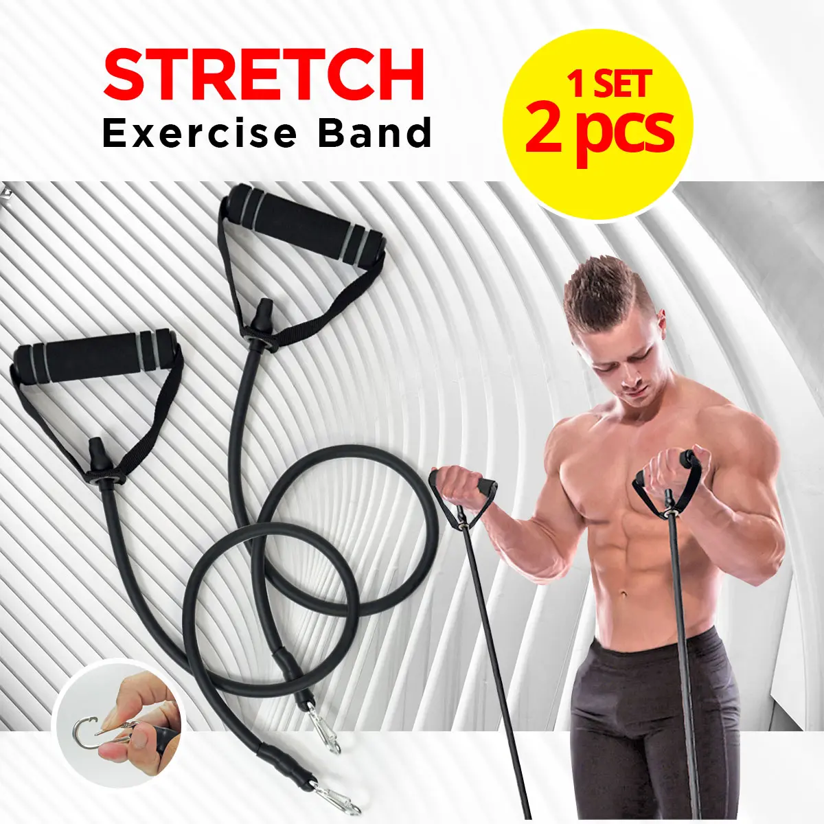 Tali Resistance Tali Stretching Fitness Elastis Olahraga Gym Resistance Tube Outdoor 024-33