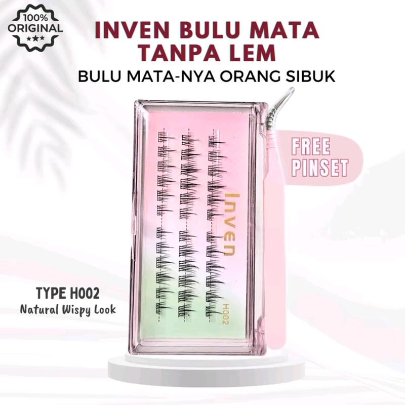 {BULUMATA TANPA LEM } inven eyelash H002 (bulu mata tanpa lem) extension extensions lembut ringan di mata wispy 0