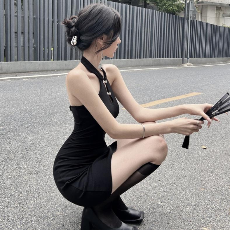 Sexy Dress Wanita Gaun Mini Seksi Hitam Korean Manis Sweet 1305 7