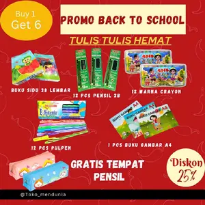 PROMO Buy 1 Get 6 ALAT TULIS, PERLENGKAPAN ANAK SEKOLAH SD/SMP Stationery