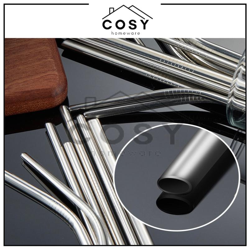Product Introduction of COSY Sedotan Lengkung Lurus Stainless Steel Sedotan Ramah Lingkungan Straw Reuseable Eco Friendly Serbaguna Anti Karat Plastik 25