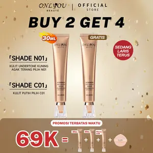 【BPOM Certification】ONLYOU Serum Foundation Cair  Menyamar Noda Anti luntur Anti Air Anti Keringat Menjaga Kelembaban Tidak Lengket+ PUFF【COD】