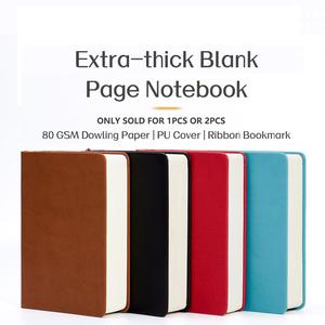 Cuaderno de papel en blanco de 660 páginas, libro de bocetos de arte portátil de Color sólido de 1 / 2 cuentas, cuaderno de cuero suave Extra grueso para la escuela, pintura, hogar, suministros de oficina