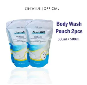 [2PCS] CINDYNAL Refill Goat Milk Body Wash Niacinamide Moisturizing / Sabun Cair Susu Kambing Isi Ulang 500ML + 500ML