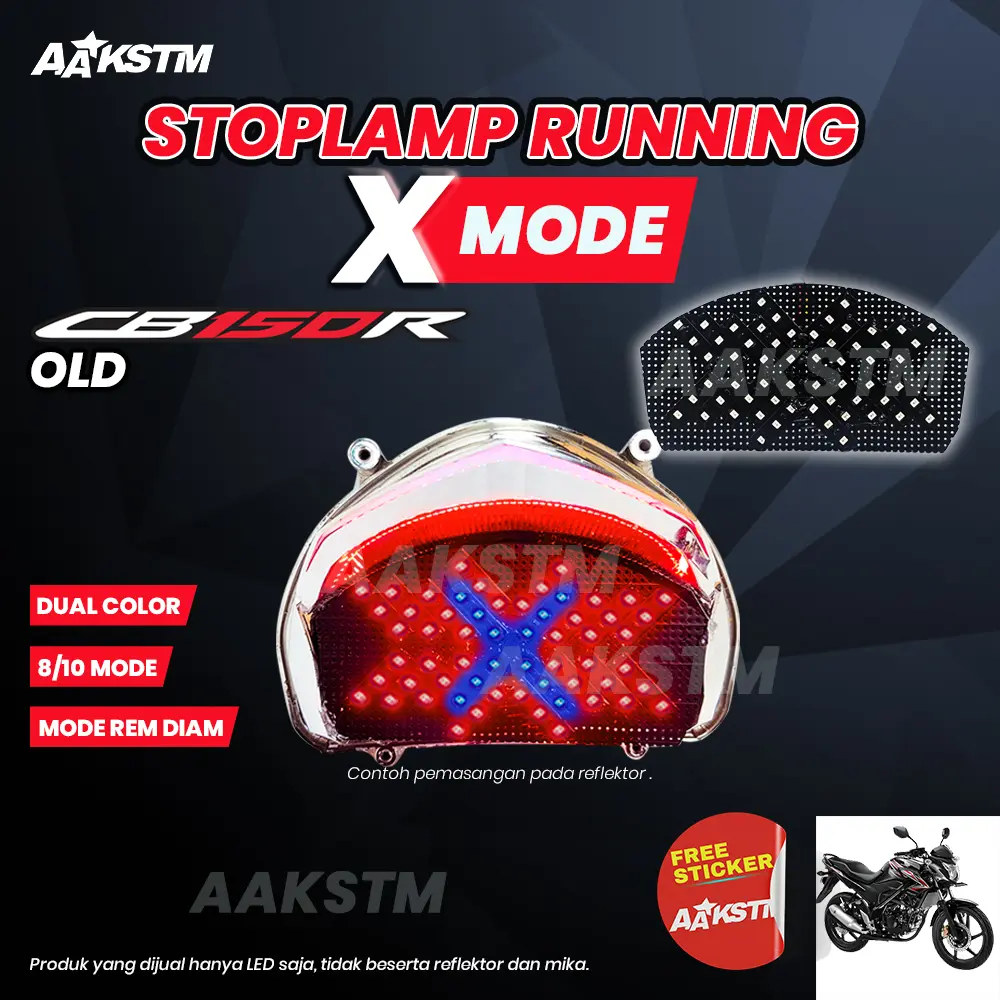 Lampu Rem LED CB 150 R Old X Mode LED 8 10 Mode Running Lampu Belakang Variasi Modifikasi Motor