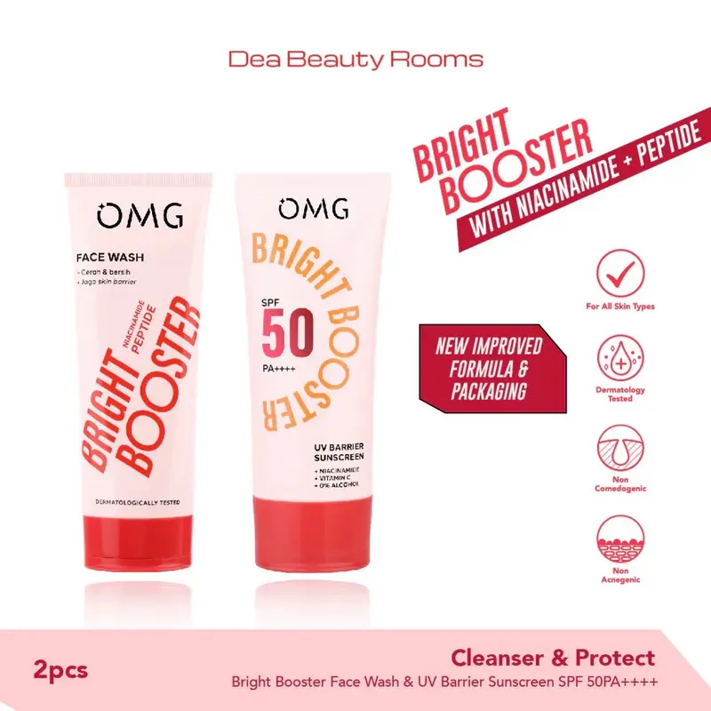 OMG Oh My Glow Bright Booster - Cleanser & Sunscreen - Facial Wajah 0