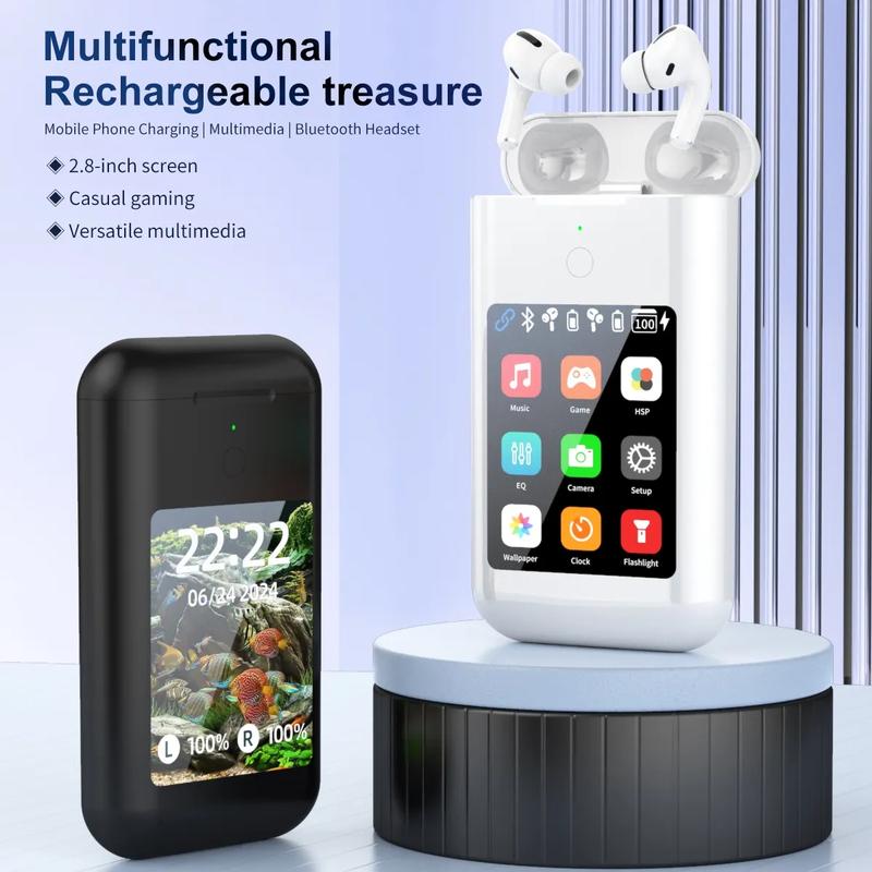 Product Introduction of Tai Nghe Bluetooth, 5000mAh, TF20-2nd A98 HỘP Mới, Màn Hình Đa Phương Tiện 2.8 inch, Cầm Tay, Thiết Kế Kho Báu 3 Trong 1, Đèn Pin 0